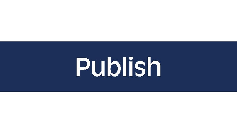 Dark blue button with text that reads "Publish"