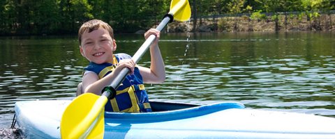 boy in kayak