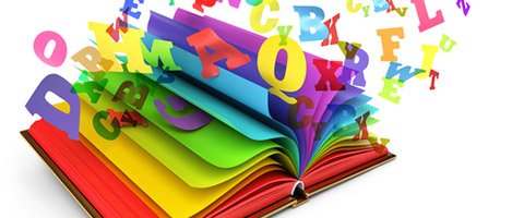 book with colorful letters jumping out