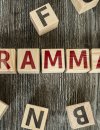 Letter blocks spelling out the word "Grammar" in red letters