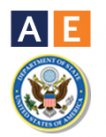 ae logo and state deparment seal