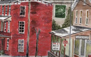 Painting of small town USA